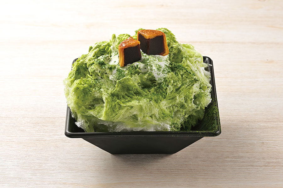 崎陽軒 中華街シウマイBAR店／純氷かき氷 宇治抹茶ミルク 横濱月餅添え