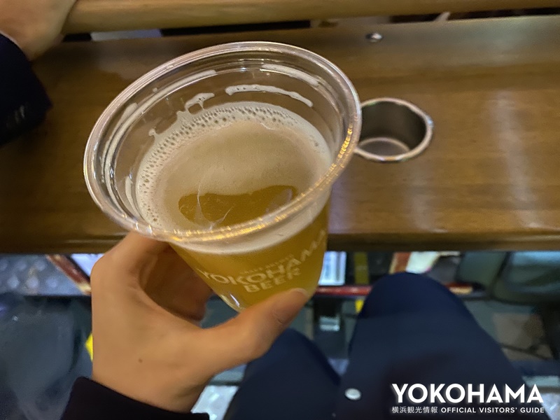 横浜ビールを片手に頑張って漕ぎます！