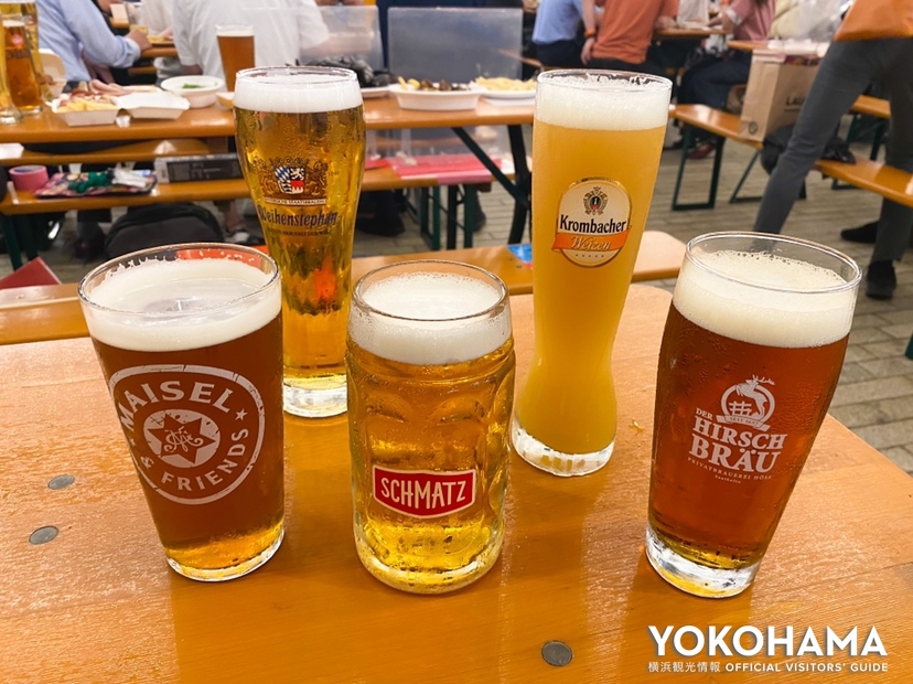 日本初上陸のビール5種（後列左が「クリスタルヴァイス」）