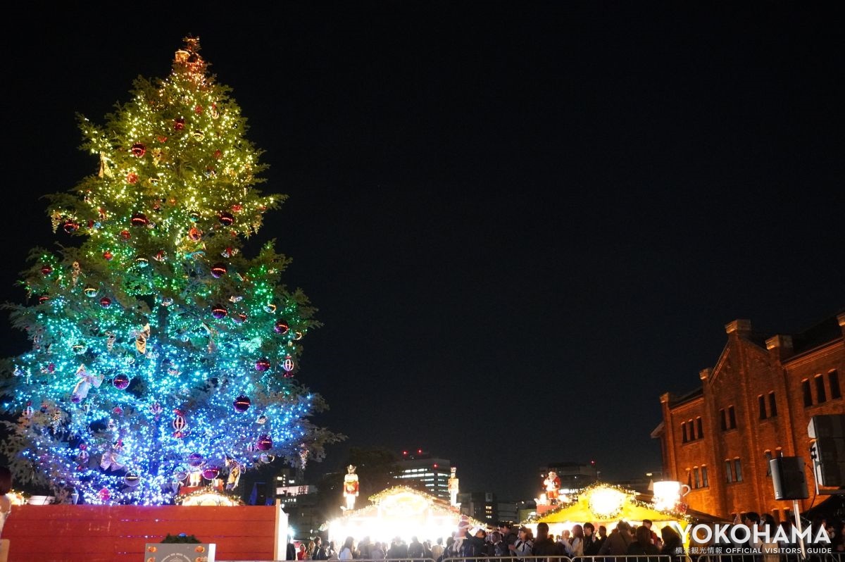 カラフルなカラーで彩られるクリスマスツリー