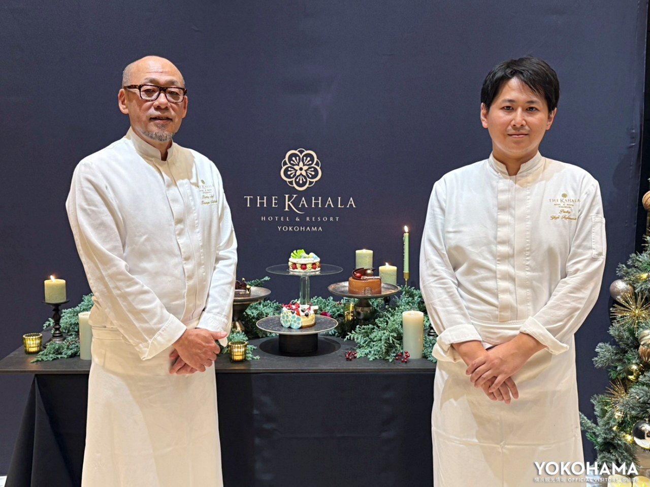 左：ペストリー料理長 髙田 一哉氏　右：副料理長 藤村優士氏