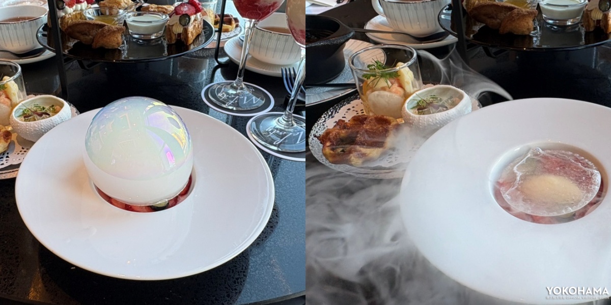 別添えの「苺とベリーのパルフェ仕立て」は、心弾むシャボン玉のような演出