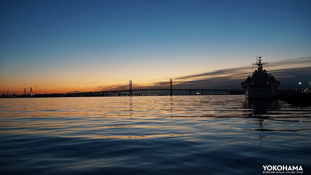 横浜の空が美しいグラデーションに