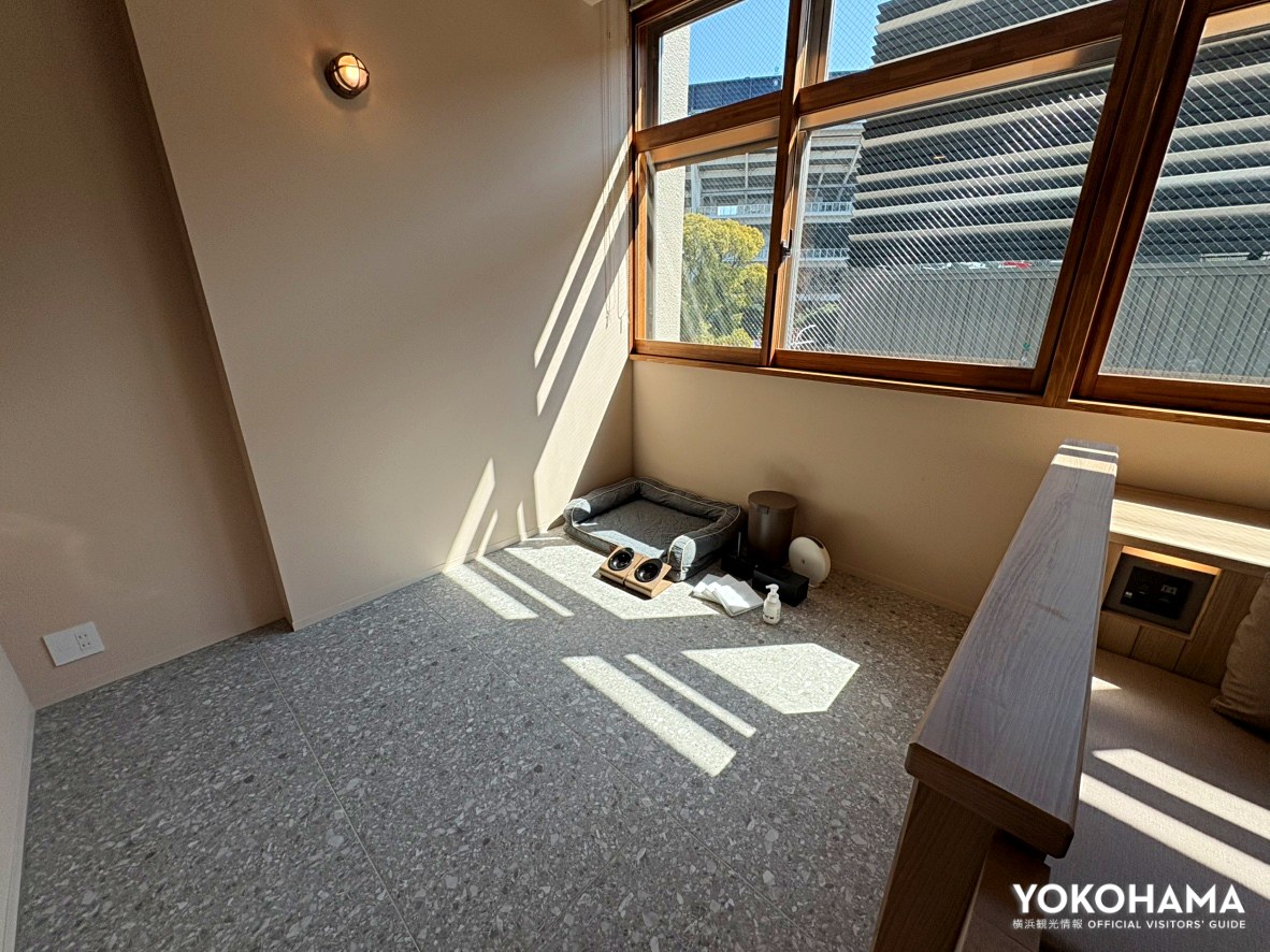 窓際には愛犬用のスペースも