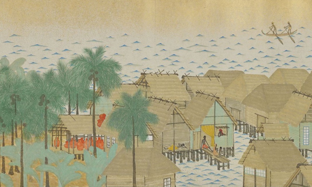 画像：今村紫紅《熱国之巻（朝之巻）》紙本着色・一巻（図は部分）　大正3年（1914）　45.7&times;954.5cm東京国立博物館※国指定重要文化財　（展示期間：4月25日～5月20日）※《熱国之巻（暮之巻）》は5月22日～6月3日の展示Image: TNM Image Archives