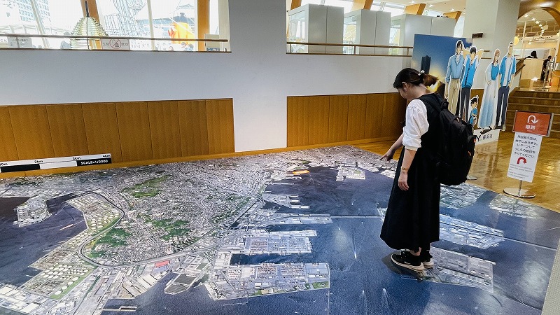 空から見た横浜港