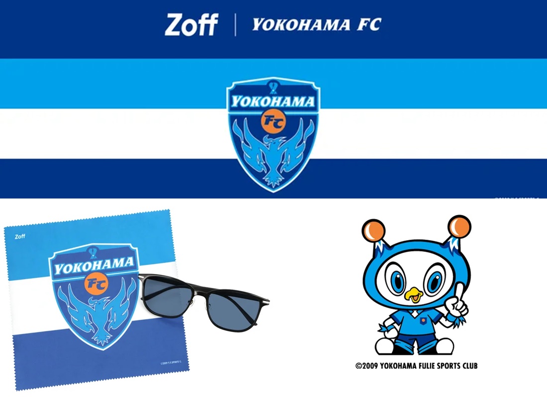 Zoff POP UP STORE 横浜ジョイナス店にて「横浜FC」モデルメガネ拭き数量限定発売！