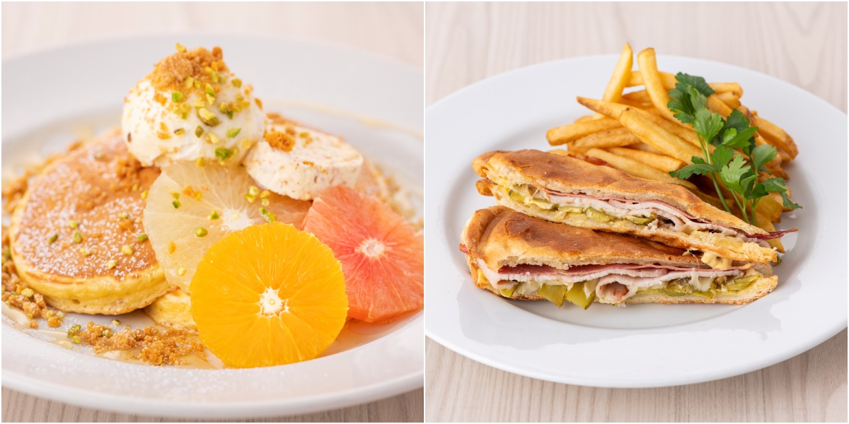 サラベスBASEGATE横浜関内店　夏を楽しむ期間限定スペシャルメニュー「サニーシトラスパンケーキ」と「キューバサンド」