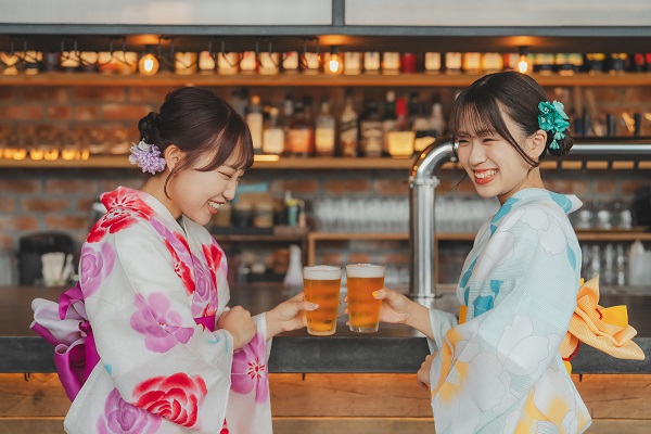 横濱ハイカラきもの館　ビールの街ヨコハマ「５つのレストランから選べる！浴衣BEER」＜もらえる浴衣・平日限定＞