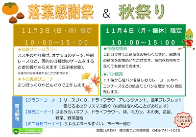 「落ち葉感謝祭」と「秋祭り」